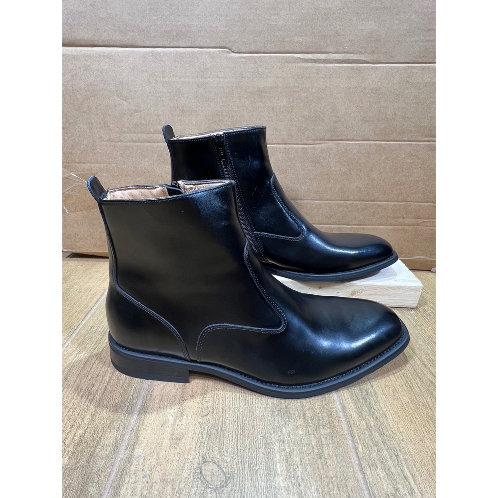 Giorgio Brutini Mens 9.5W Black Leather Side Zip Ankle Dress Boots 660141